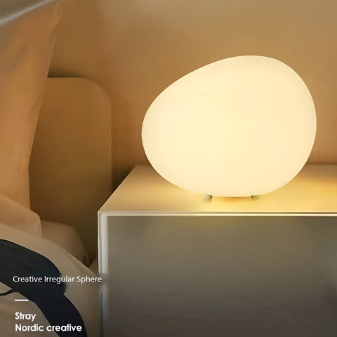 Pebble-Shaped LED Table Lamp with Three-Color Adjustable Light