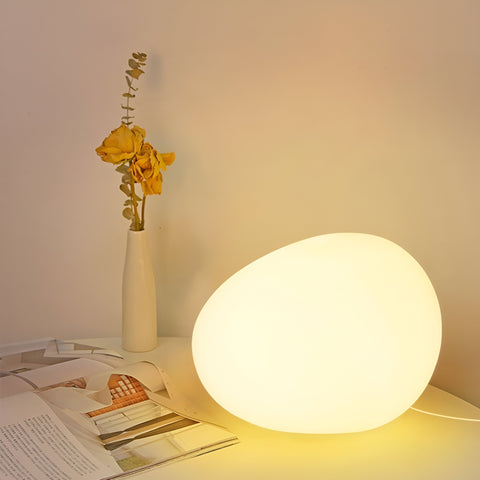 Pebble-Shaped LED Table Lamp with Three-Color Adjustable Light