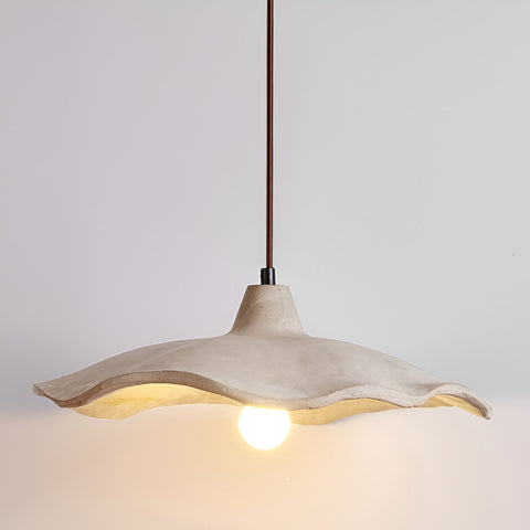 Pendant Light with Flower-Shaped Cement Shade