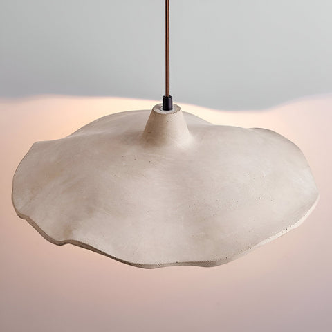 Pendant Light with Flower-Shaped Cement Shade