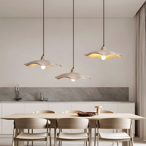 Pendant Light with Flower-Shaped Cement Shade