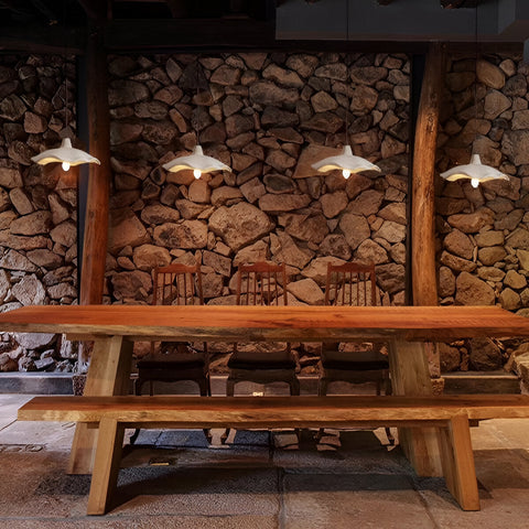 Pendant Light with Flower-Shaped Cement Shade