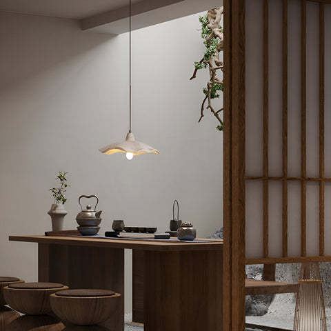 Pendant Light with Flower-Shaped Cement Shade