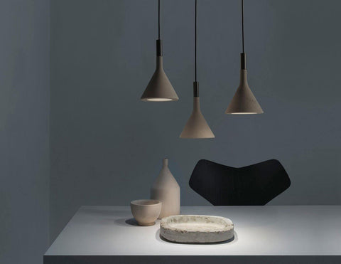 Concrete Cone Pendant Light for Kitchen Island and Dining Lighting
