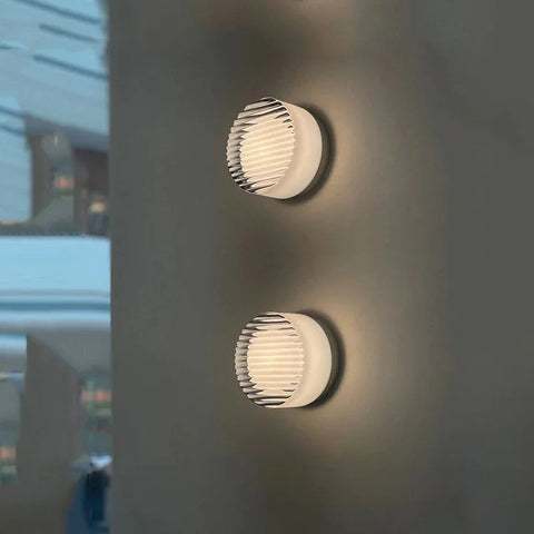 Ribbed Round LED Wall Light