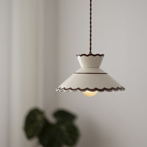 Pendant Light with Vintage Ceramic Shade