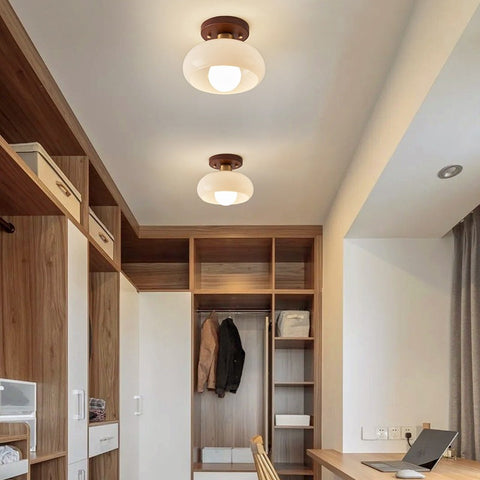 Bauhaus Glass Flush Mount Ceiling Light for Bedrooms and Hallways