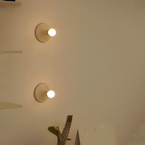 Wall Light with Bauhaus Curve and Exposed Bulb Design