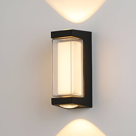Rectangular LED Outdoor Wall Light with Up-and-Down Glow for Patios