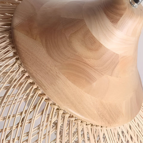 Pendant Light with Woven Rattan Dome