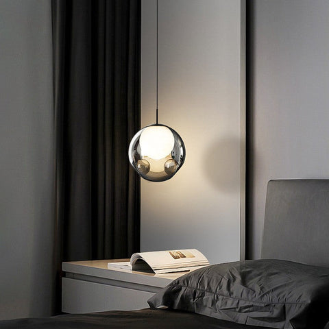 Smoked Glass Globe Pendant Light
