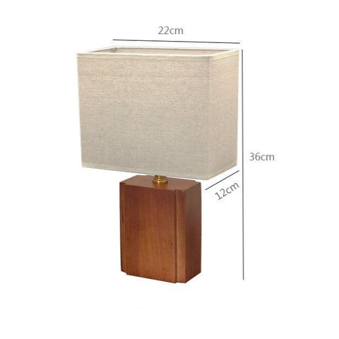 Table Lamp with Bamboo Frame and Square Linen Shade