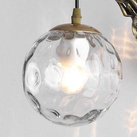 Mermaid Glass Globe Wall Sconce with Sculpted Resin Detail