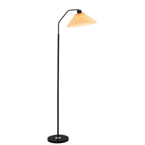 Pleated Shade Floor Lamp with Minimalist Metal Frame for Bedrooms