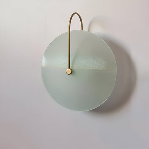 Wall Light with Ribbed Glass Disc and Loop Detail