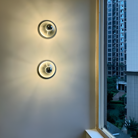 Wall Light with Bauhaus Curve and Exposed Bulb Design