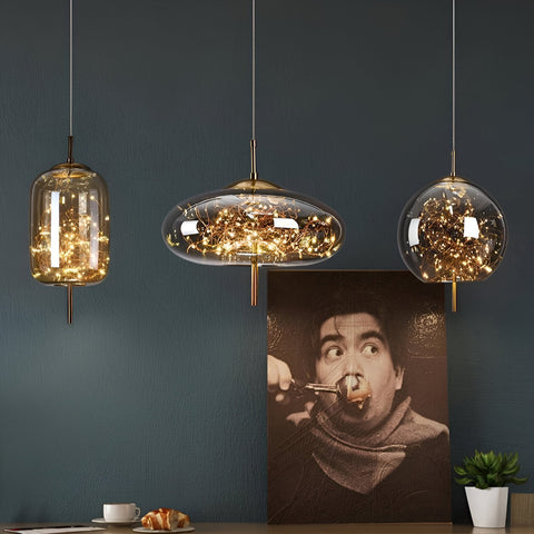 Pendant Light with Modern Glass Shade