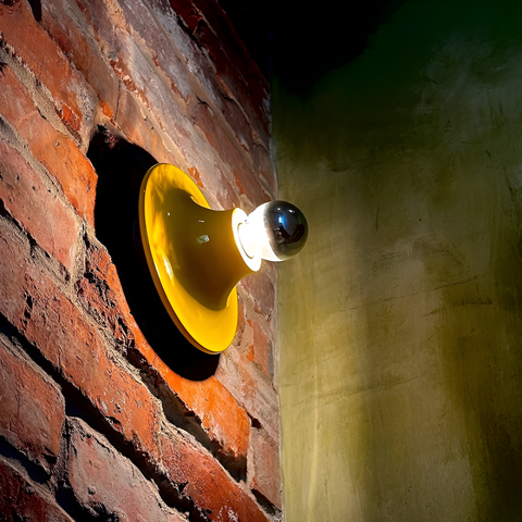 Wall Light with Bauhaus Curve and Exposed Bulb Design