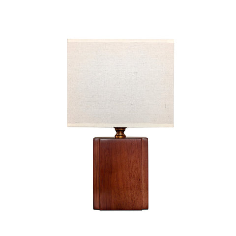 Table Lamp with Bamboo Frame and Square Linen Shade