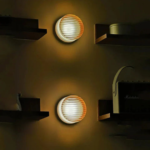 Ribbed Round LED Wall Light
