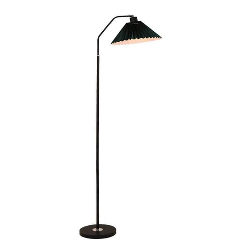Pleated Shade Floor Lamp with Minimalist Metal Frame for Bedrooms