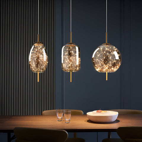 Pendant Light with Modern Glass Shade