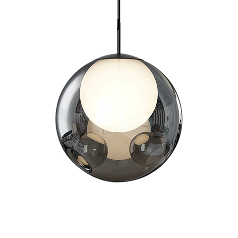 Smoked Glass Globe Pendant Light