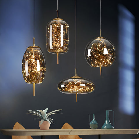 Pendant Light with Modern Glass Shade