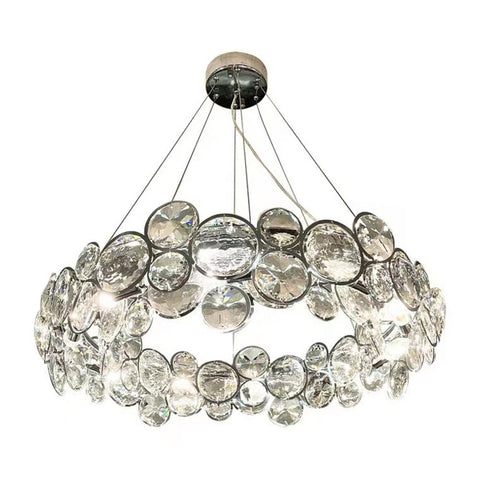 Glass Bubble Chandelier with Stainless Steel Frame