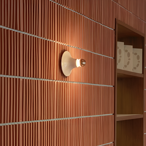Wall Light with Bauhaus Curve and Exposed Bulb Design
