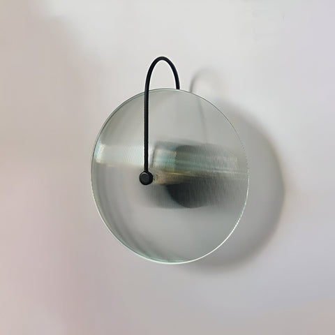 Wall Light with Ribbed Glass Disc and Loop Detail