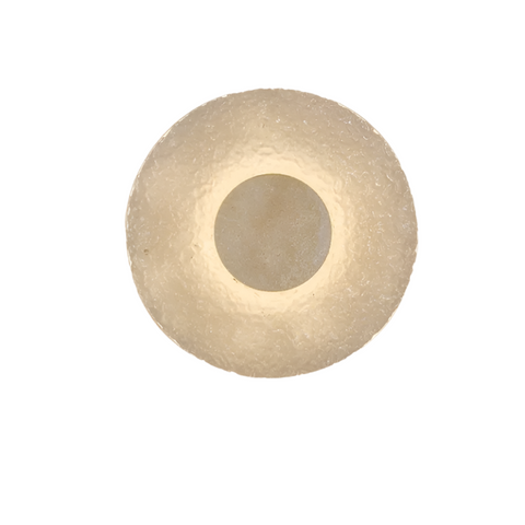 Modern Round Acrylic and Travertine LED Wall Lamp with Warm or Three-Color Lighting