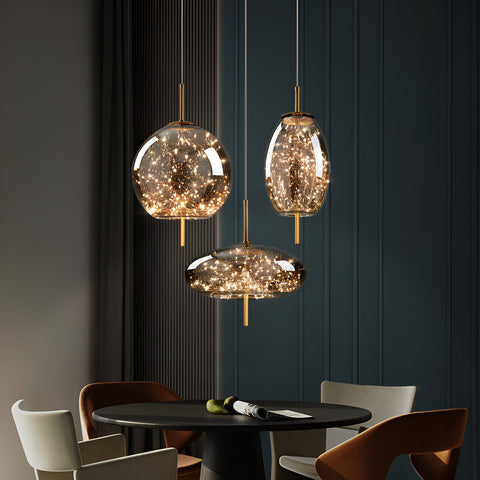 Pendant Light with Modern Glass Shade
