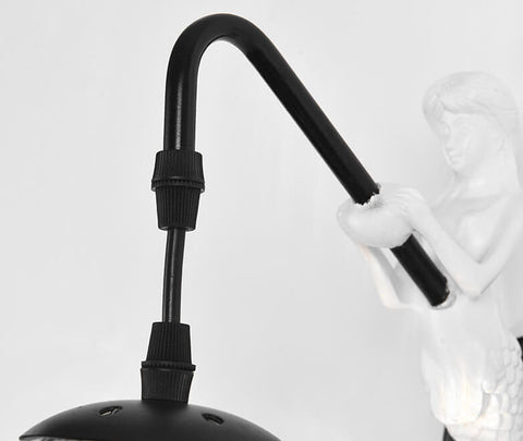 Mermaid Glass Globe Wall Sconce with Sculpted Resin Detail