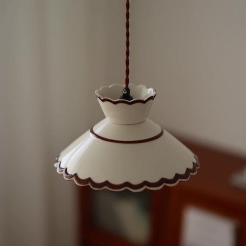 Pendant Light with Vintage Ceramic Shade
