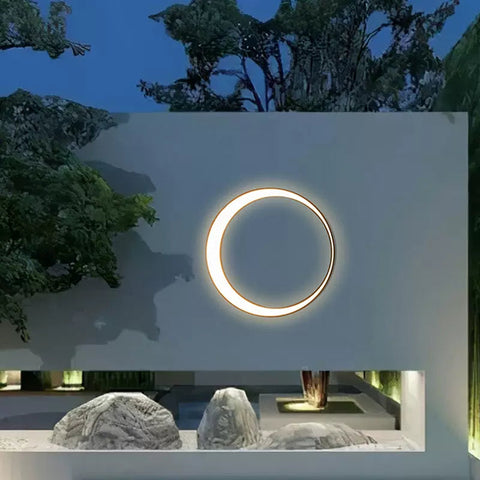 Modern Ring Outdoor Wall Light for Garden, Patio, and Entry Lighting
