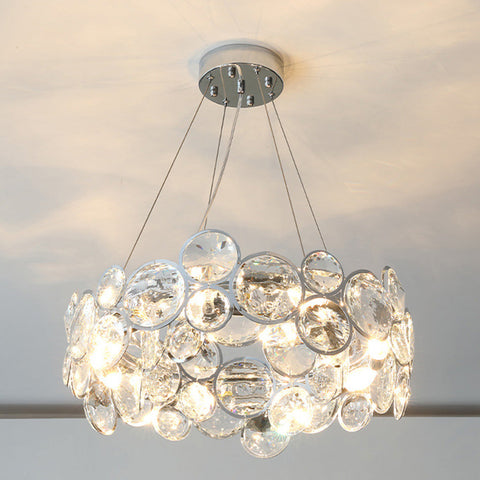 Glass Bubble Chandelier with Stainless Steel Frame