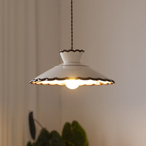 Pendant Light with Vintage Ceramic Shade