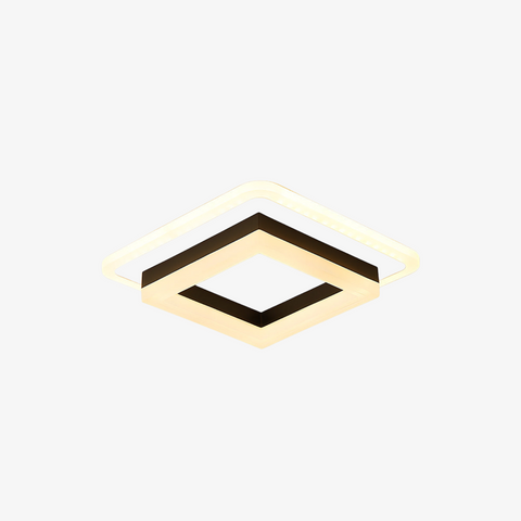 Square LED Flush Mount Ceiling Light with Layered Frame