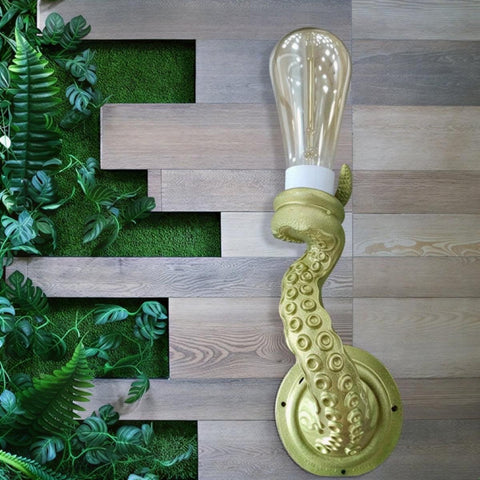 Resin Octopus Tentacle Wall Sconce with Textured Detail — product view