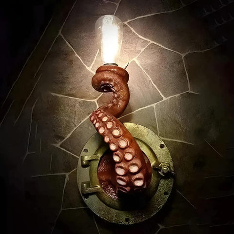 Resin Octopus Tentacle Wall Sconce with Textured Detail — product view
