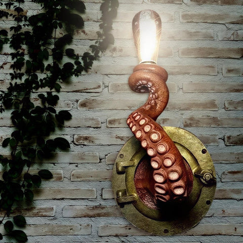 Resin Octopus Tentacle Wall Sconce with Textured Detail — product view