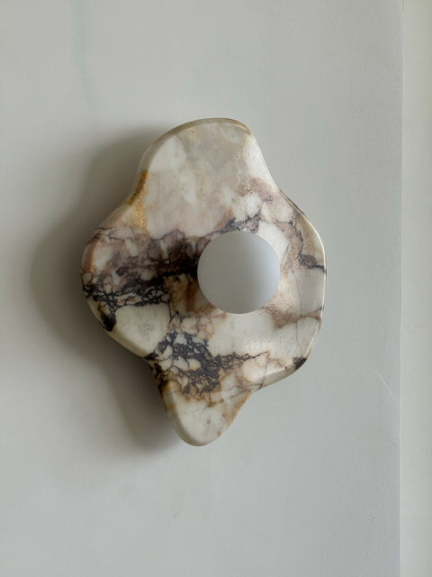 Organic Marble Wall Sconce with Glass Globe Shade for Modern Indoor Lighting