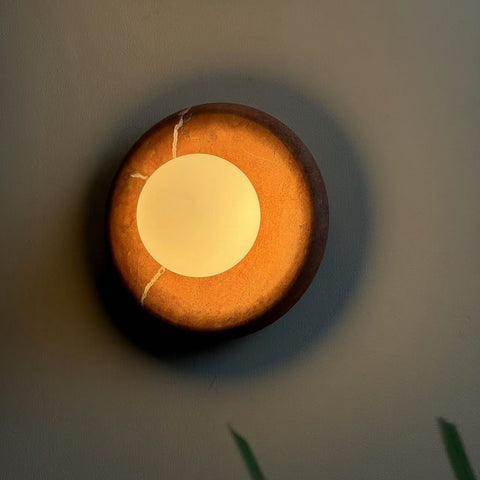 Natural Marble Globe Wall Sconce for Bedroom and Hallway Lighting