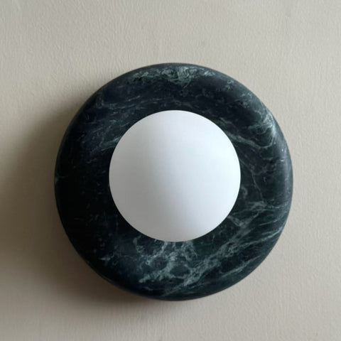 Natural Marble Globe Wall Sconce for Bedroom and Hallway Lighting
