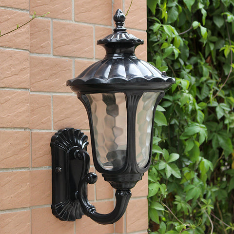 Outdoor Wall Light with Frosted Glass Retro Lantern