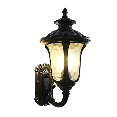 Outdoor Wall Light with Frosted Glass Retro Lantern