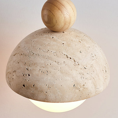 Travertine Dome Glass Pendant Light for Bedside and Dining Lighting