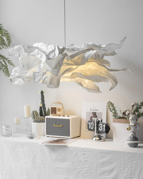 Sculptural Paper Pendant Light for Dining Room and Bedroom Decor