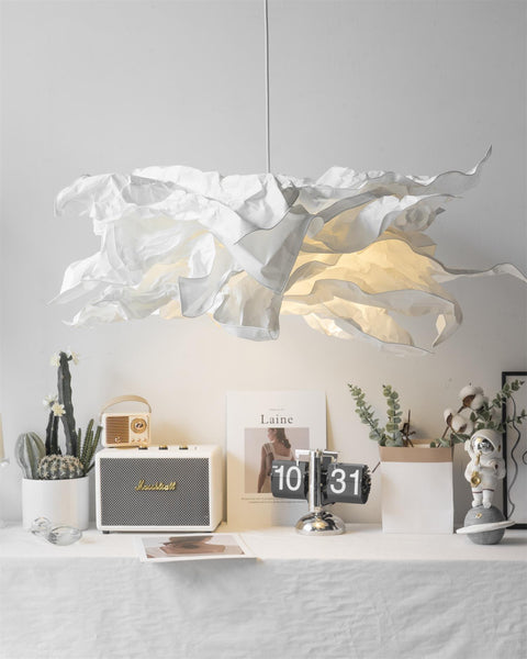 Sculptural Paper Pendant Light for Dining Room and Bedroom Decor